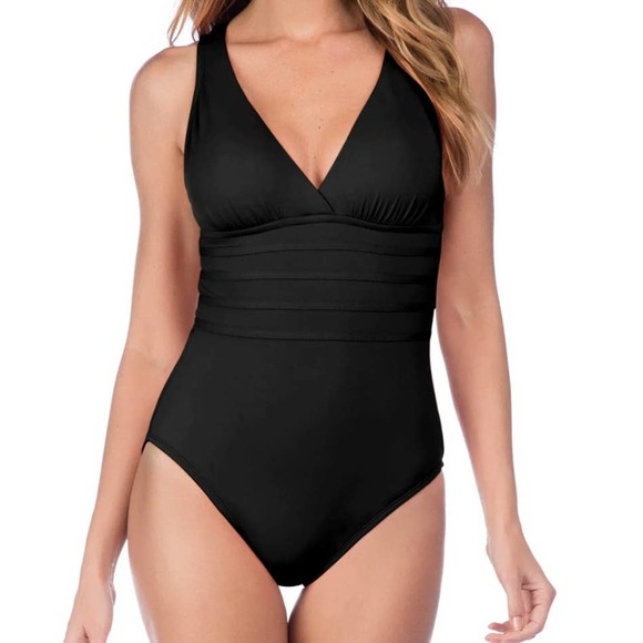 La Blanca Women's Island Goddess Multi Strap Cross Back One Piece Swimsuit 16 - Picture 3 of 4